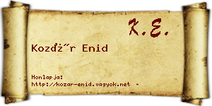 Kozár Enid névjegykártya